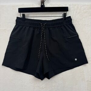 Kyodan Shorts Womens L Black Activewear Running Athletic Zipper Pockets Stretch